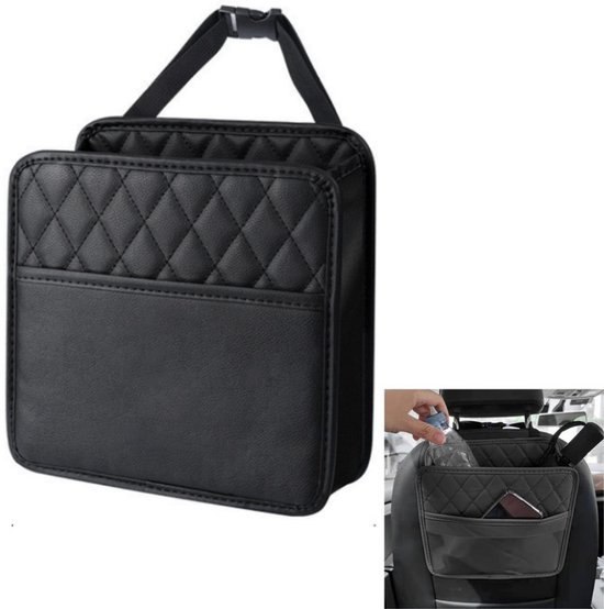 1 artikel - Auto achterbank organizer - Auto achterbank ophangtas - Hangende organizer - Auto opbergdoos - Essentiële auto reisaccessoire - Zwart - 25 x 25 cm - Geschikt voor de meeste auto's van Merkloos