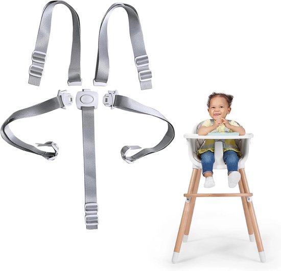 1 Kinderstoelharnas - Verstelbaar 5-punts babyharnas - Vervangende kinderstoelriemen - Universele kinderstoelriem - Werkt met kinderwagens, draagzakken, kinderwagens, autostoeltjes voor peuters en babyveiligheidsgordels van Fascol