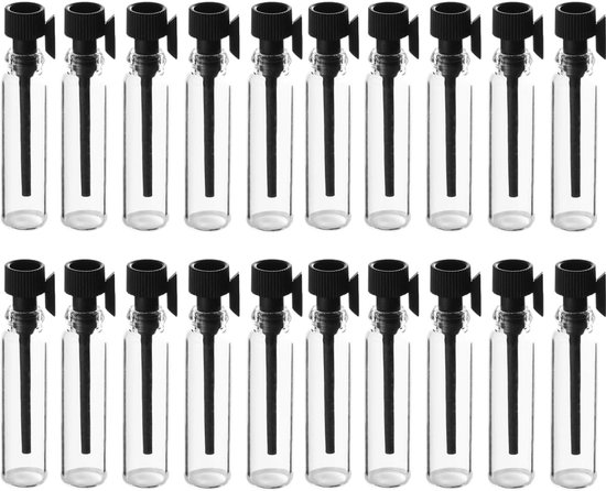1 ml mini kleine lege parfummonsterflessen 100 stuks navulbare monsterflesjes met staafdoppen voor aromatherapie etherische oliën vloeibare geur