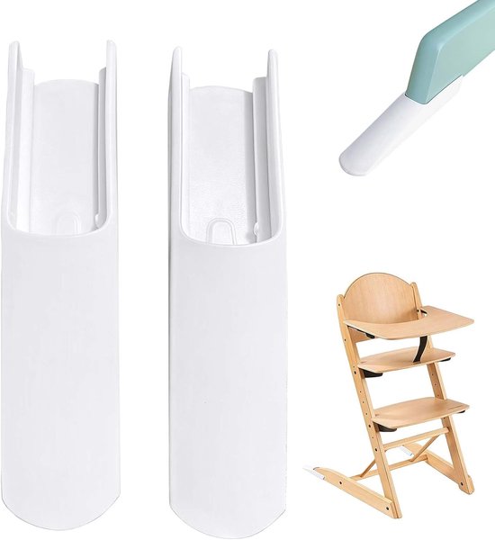 1 paar anti-kantelbeugels voor kinderstoelen - 14,1×3,2 cm - Voetbeschermers voor kinderstoelen - Antislip verlengstuk - Geschikt voor kinderstoelen, accessoires inclusief anti-kantelbeugel - Wit van Merkloos