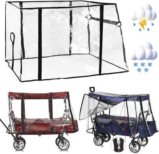 1 Regenhoes voor kinderwagen - 115 × 92 × 75 cm - Kinderwagenaccessoire - Universele transparante regenhoes voor kinderwagen - Opvouwbaar - Eenvoudig te installeren van Reer