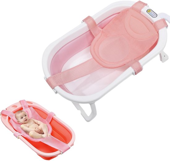 1 stuk - Babybadnet - Babybadhangmat - Babyzwevend badmatje - Babybadsteun - Voor comfortabel baden - Antislip - Roze - Geschikt voor pasgeborenen - Badje niet inbegrepen van Merkloos