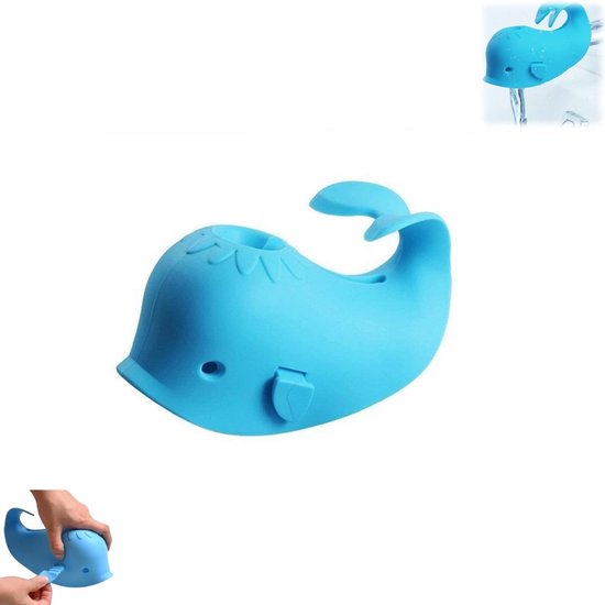 1 stuk - Kraanbeschermer - Badkraan Beschermer - Badkraan Hoes - Veiligheidshoes voor badkraan - Blauwe walvis beschermer - Siliconen anti-botsingshoes voor babybadje - Geschikt voor kinderen en peuters