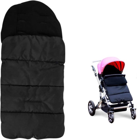 1 Stuk - Slaapzak/voetenzak voor kinderwagen - Universele wintervoetenzak - Zachte, waterdichte voetenzak voor baby's - Warm & winddicht - Zwart