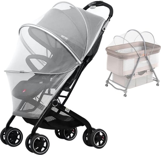 1 Stuks Wit - Klamboe voor kinderwagen - voor kinderwagen insectenbescherming - voor buggy met ritssluiting muggennet - voor kinderwagens ideale bescherming tegen steekmuggen, wespen en vliegen van Sweet Pineapple