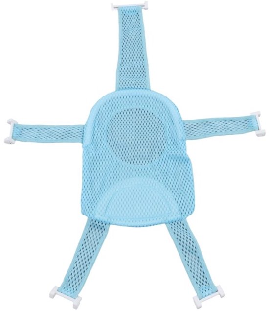1 stuks‑badnet voor baby‑ligsteun voor pasgeboren baby‑opvouwbaar‑ademend en antislip‑voor baby baden‑vijf gespen‑lichtblauw