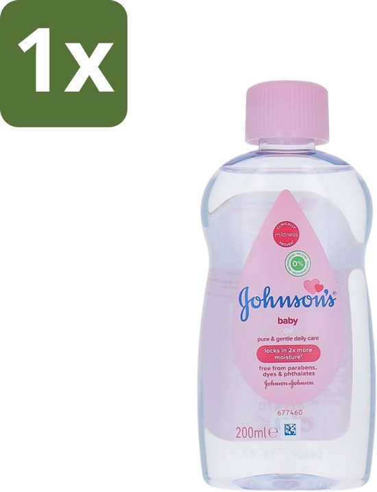 1 x Johnson's - Baby Olie - Puur & Zacht - 200 ml - Babyolie - Babyhuid Verzorging - Hydraterende Olie - Zachte Huid - Babyhuid Bescherming van Merkloos