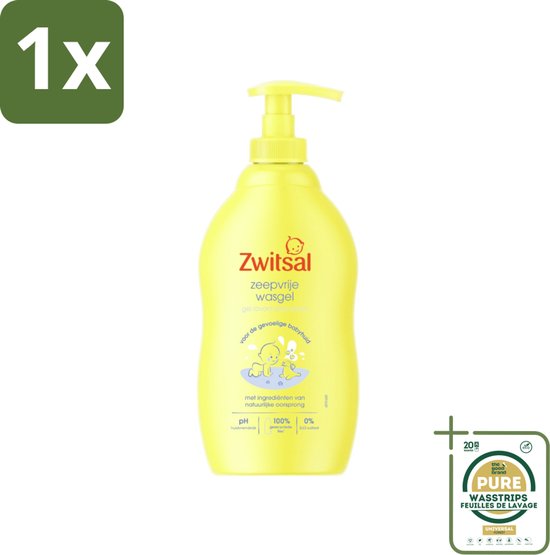 1 x Zwitsal - Babyverzorging - Zeepvrije Wasgel - Voor de Gevoelige Babyhuid - 400 ml- Babywasgel - Zeepvrije Wasgel - Babyhuid Verzorging - Milde Wasgel - Gevoelige Huid