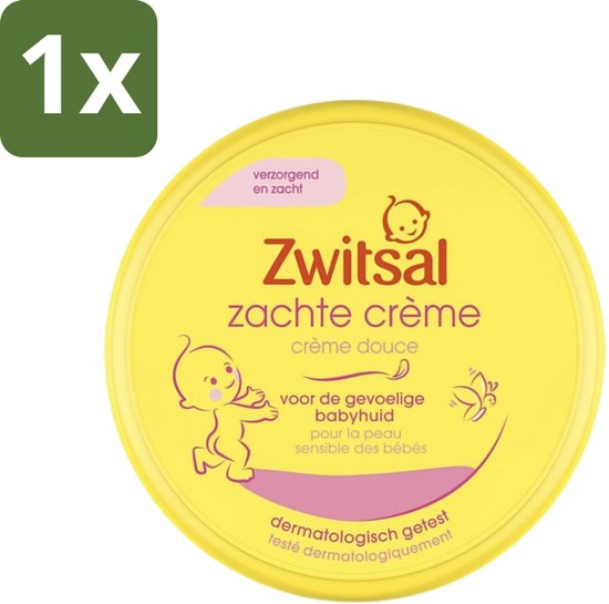 1 x Zwitsal - Zachte Crème - Babyverzorging - Huidvriendelijke pH - Hydraterend - 200 ml - Baby Crème - Babyhuid Verzorging - Hydraterende Crème - Vitamine E Crème - Huidvriendelijke Crème van Merkloos