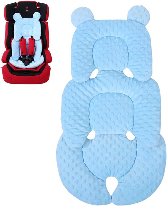 1 zitverkleiner, kinderwagenkussen, verstelbaar kussen voor pasgeborenen, zacht autostoelkussen voor baby's, comfortabel en ademend autostoelkussen (Blauw)