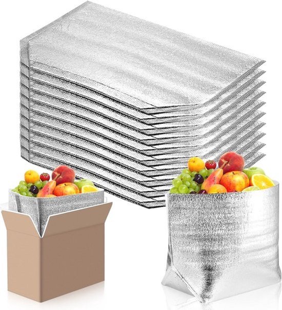 10 Geïsoleerde Verzendzakken voor Bevroren en Warm Voedsel - Waterdichte Herbruikbare Isolatiezakken voor Boodschappen
