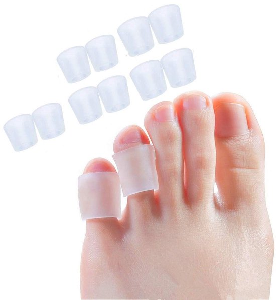 10 Stuks Siliconen Teenkappen voor Bescherming van Kleine Tenen, Comfort en Schokabsorptie