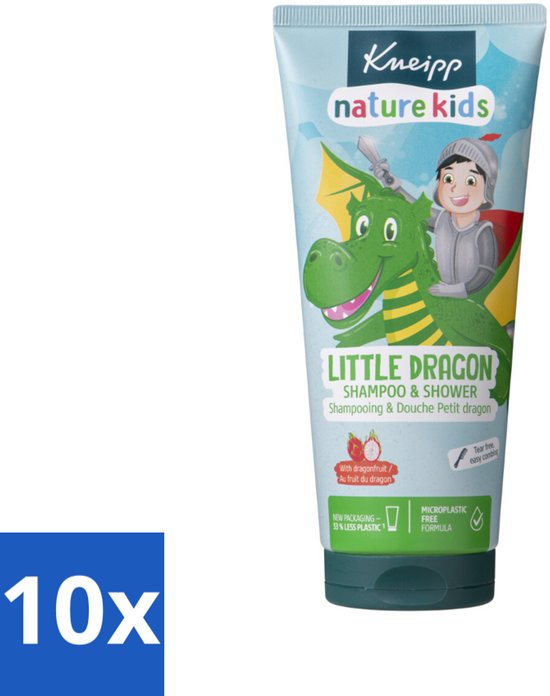 10 x Kneipp - Shampoo & Showergel - Little Dragon - 200 ml - Kneipp Little Dragon Shampoo - Shampoo En Douchegel Voor Kinderen - Gevoelige Huid Verzorging - Vegan Shampoo - Dragonfruit Geur