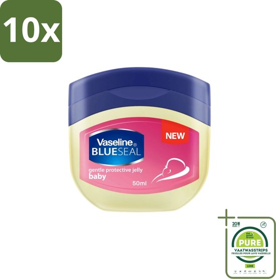 10 x Vaseline Baby – Beschermende Jelly – Blue Seal Gentle Protective – 100 ml - Grootverpakking - Babyhuid Bescherming - Luieruitslag Voorkomen - Droge Huid Herstellen - Huidbarrière Beschermen - Vocht Behouden van Vaseline