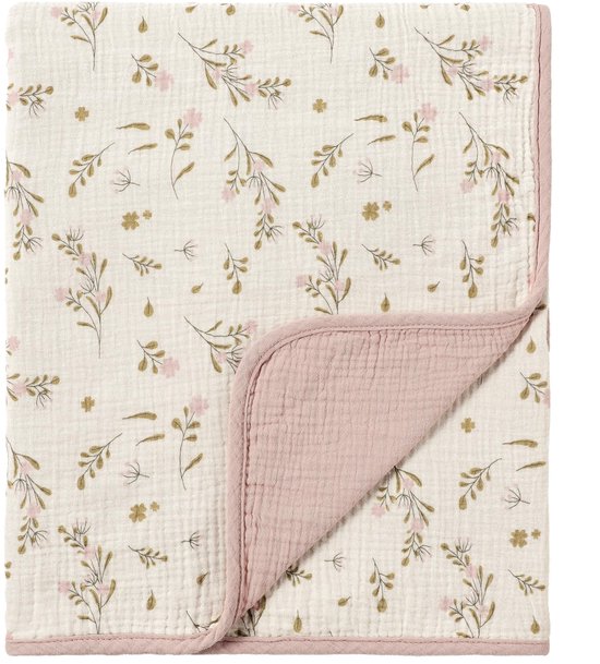 100% biologisch katoen, mousseline babydeken voor pasgeborenen, onmisbaar voor babyshower, verjaardagscadeau, bloem, 100 x 100 cm
