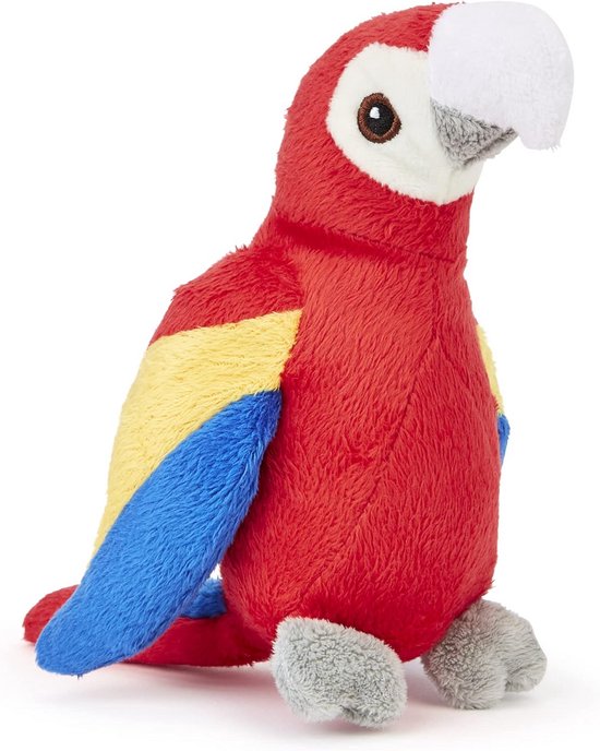 100% Gerecycled Pluche Papegaai Knuffel 13-15 cm - Realistische Pluche Speelgoed voor Baby's