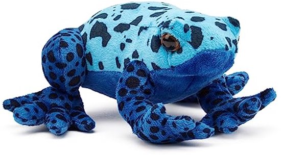 100% Gerecyclede Knuffel Pijlgifkikker Blauw - Eco-vriendelijk Speelgoed voor Pasgeborenen