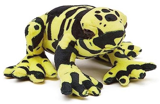 100% Gerecyclede Knuffel Pijlgifkikker Geel/Zwart 15cm - Eco-Vriendelijk Speelgoed voor Kinderen van Wild Republic