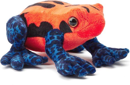 100% Gerecyclede Knuffel Pijlgifkikker Oranje/Blauw - Eco-Vriendelijk Speelgoed voor Pasgeborenen van Merkloos