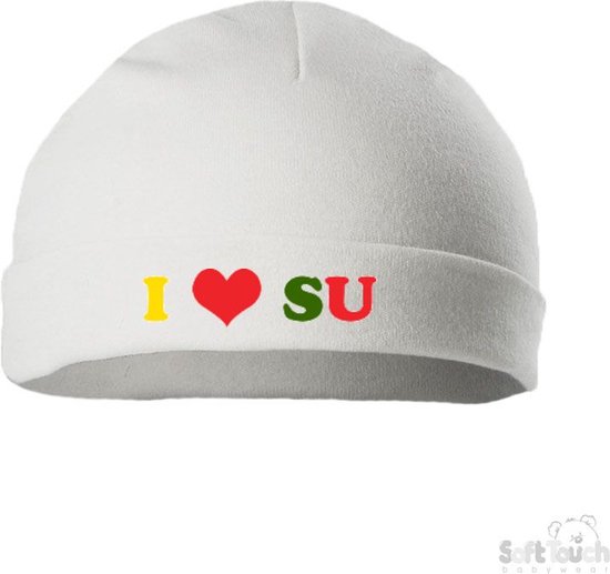 100% katoenen Rolmutsje "Suriname" Unisex Katoen Wit/rood/groen/geel Maat 56/62 van Dias^^

