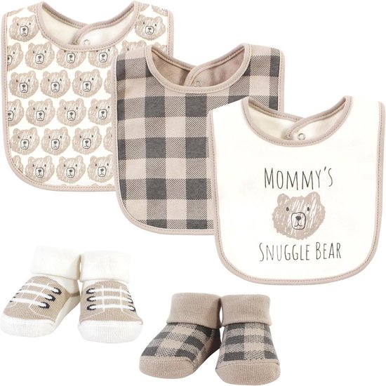 100% Katoenen Slabbertje en Sokjes Set voor Baby's en Peuters