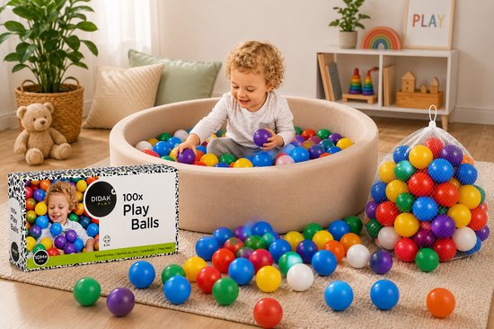 100 Speelballen in Doos - Didak Play - 6 cm Diameter