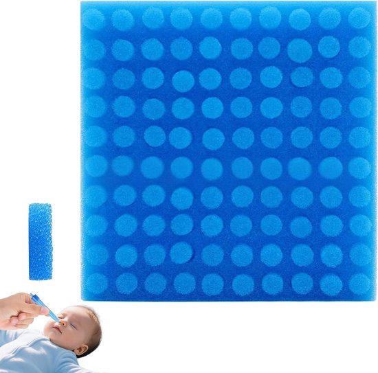 100 Stuks Neuszuigfilters voor Baby's - Foam Spons Filters voor Effectieve Neusreiniging en Verlichting van Verstopte Neus