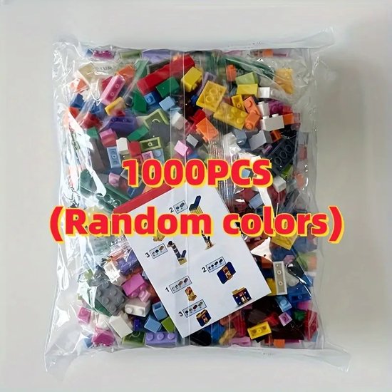 1000-delige DIY Bouwstenen Set - Creatief & Educatief Bouwpakket - Geschikt voor LEGO - Ideaal voor Kinderen en Volwassenen - Leert Basisbouwprincipes - Kleurige Mix - Hoge Kwaliteit ABS van 17 Parts
