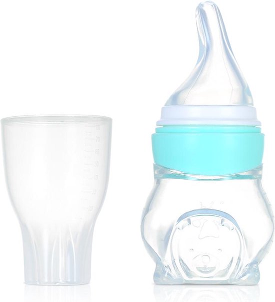 100ml Babyfles Dispenser Fopspeen Siliconen Squeeze Feeder kind - Pasgeboren Baby Zuigfles fles voor 0 ~ 12 Maanden - blauw van Kisangel