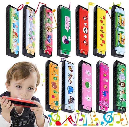 12 Stuks Kinder Harmonica Speelgoed - 16 Gaten - Kinderen Muziek Speelgoed - Kinderen Feest Activiteit Speelgoed van Merkloos