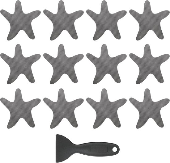 12 stuks non-slip badstickers sterrenvorm grijs van Merkloos