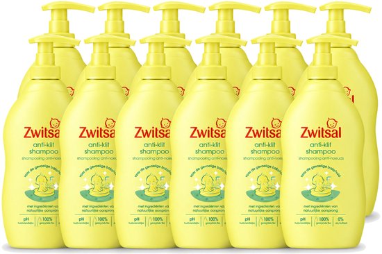 12 x Zwitsal - Anti-Klit Shampoo - Voor Makkelijk Doorkambaar Haar - 400 ml - Voordeelverpakking - 12 stuks