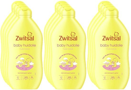 12 x Zwitsal - Baby Huidolie - Verzorgend - Voor de Gevoelige Huid - 400 ml - Baby Huidolie - Gevoelige Huid - Vitamine E - Babymassage - Hydraterende Olie van Merkloos