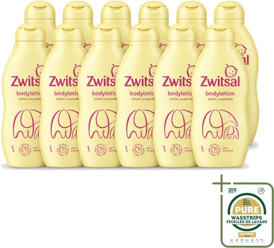 12 x Zwitsal – Bodylotion – Verzorgend – 200 ml - Baby Bodylotion - Zwitsal Bodylotion - Babyhuid Verzorging - Kamille Bodylotion - Gevoelige Huid Verzorging