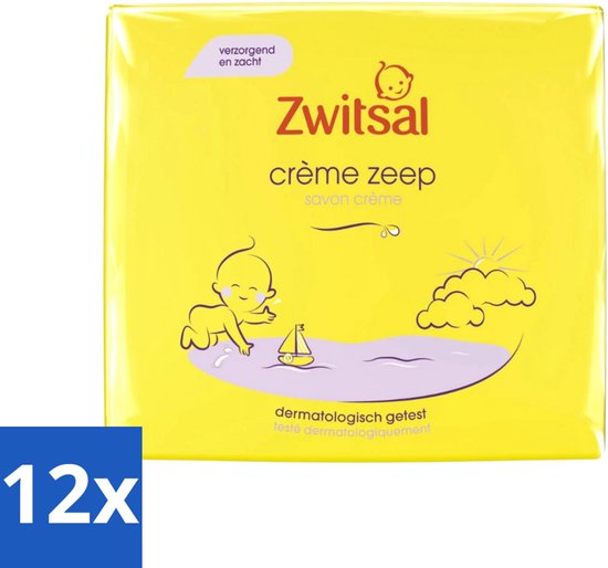 12 x Zwitsal Crème Zeep 2 x 90 gr - Babyzeep - Babyhuid - Milde Reiniging - Voedende Zeep - Zwitsal van Zwitsal