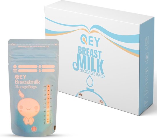 120 Stuks - Moedermelk Bewaarzakjes - Borstvoeding zakjes - Koelkast en Vriezer - QEY (BPA Vrij) van QEY