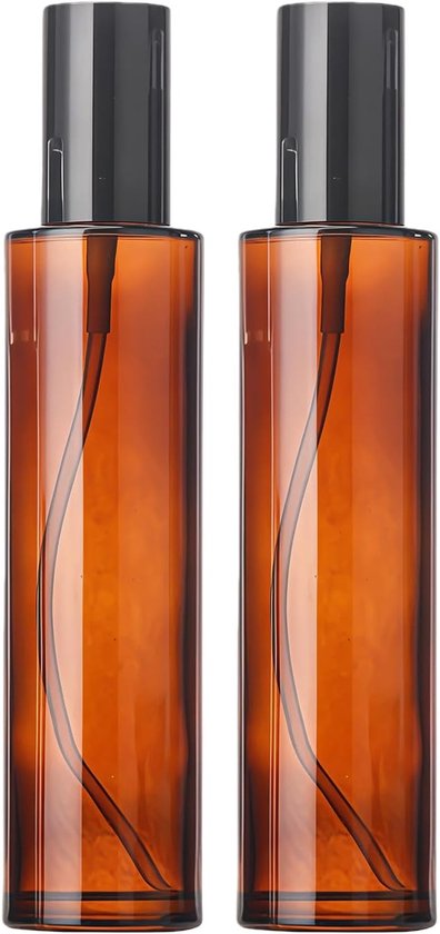 120ml/4oz Lege Navulbare Amber Glazen Lotionpomp - Drukflessen - Zeepdispenser - Containers - Jars met Zwarte Dop voor Foundation - Crème - Makeupremover - Olie - Shampoo