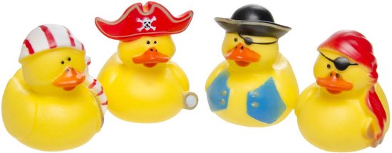 12x Badeend piraten badspeelgoed 5 cm - Speelgoed - Badspeeltjes - Badeendjes van OTMV Marken