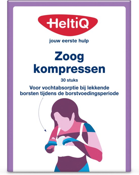 12x HeltiQ Zoogcompres Voorgevormd (12 X 30 stuks) Voordeelverpakking! van $