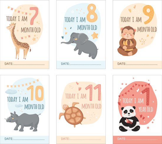 12x Mijlpaalteksten | 12 Milestone Tekst | Grote kaarten (148 mm bij 210 mm) - Milestone05ENG van Loua Louai.