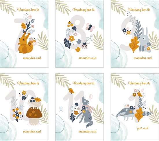 12x Mijlpaalteksten | 12 Milestone Tekst | Grote kaarten (148 mm bij 210 mm) - Milestone06 van Kaartje2go