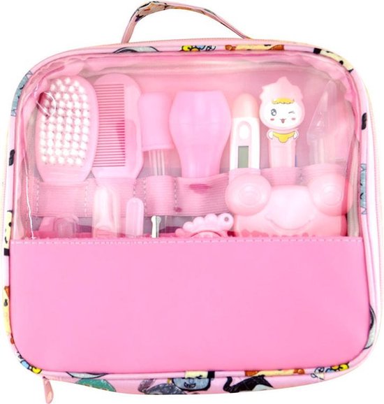 13 in 1 Baby Verzorging Set – 13 in 1 Baby Geschenkset – 13-in-1 Baby Verzorgingset – Baby Manicureset – Kraamcadeau pakket - Roze van Luvion