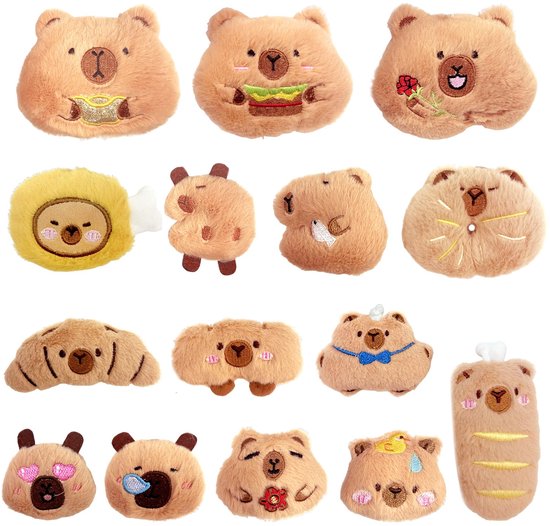 15 Stuks Capybara Sleutelhanger, Capybara Knuffeldier Sleutelhanger, Capibara Hanger, Schattige Capybara-cadeaus voor Rugzak, Damestas, Ornament
