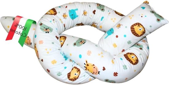 150 cm zijslaapkussen van 100% katoen - hypoallergeen nekkussen - lang jungla slaapkussen Lichaamskussen van Jungla