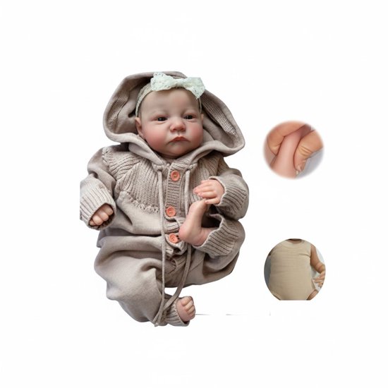 19 inch 49cm pasgeboren maat 3D huid reborn babypop van NPK.