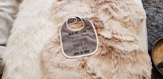 2 Babyslabbetje Met Tekst - Aankondiging Zwangerschap - Grijs - 2 Stuks van Bebsy