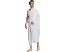 2-delige Ihram pelgrimsdoek voor islamitische Arabische mannen en jongens, islamitische Haj-kleding voor Mecca, Ramadan-gebedskostuum, Shawl Jubba Thobe