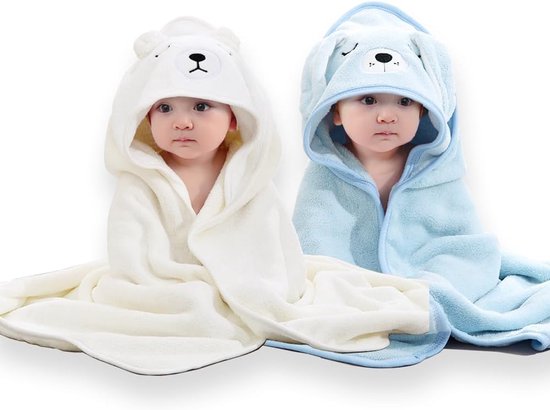 2-Delige Katoenen Badcape Set voor Baby en Dreumes Dunne Zachte Capes