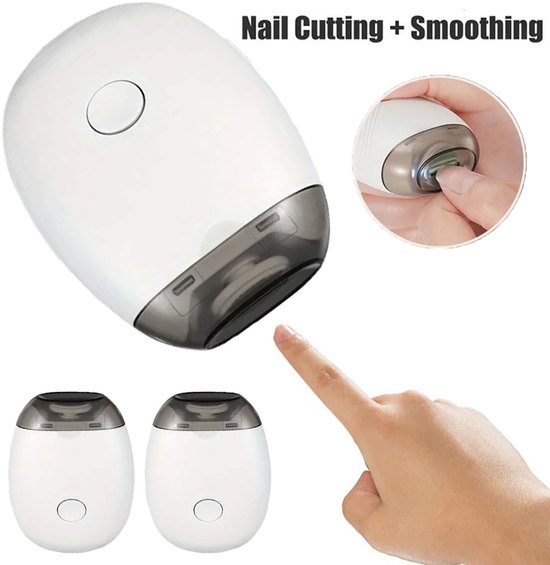 2-delige nagelknipper met polijstfunctie, nagelvijl, draagbare elektrische nageltrimmer met verlichting en 3 instelbare snelheden - oplaadbare automatische nagelknipper - geschikt voor baby's vanaf 1 jaar. van Merkloos
