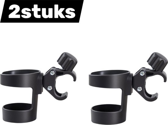 2-delige - Waterbekerhouder - Draagbare buitenbekerhouder - Auto- en fietsbekerhouderaccessoire - Zwart van Twinsome